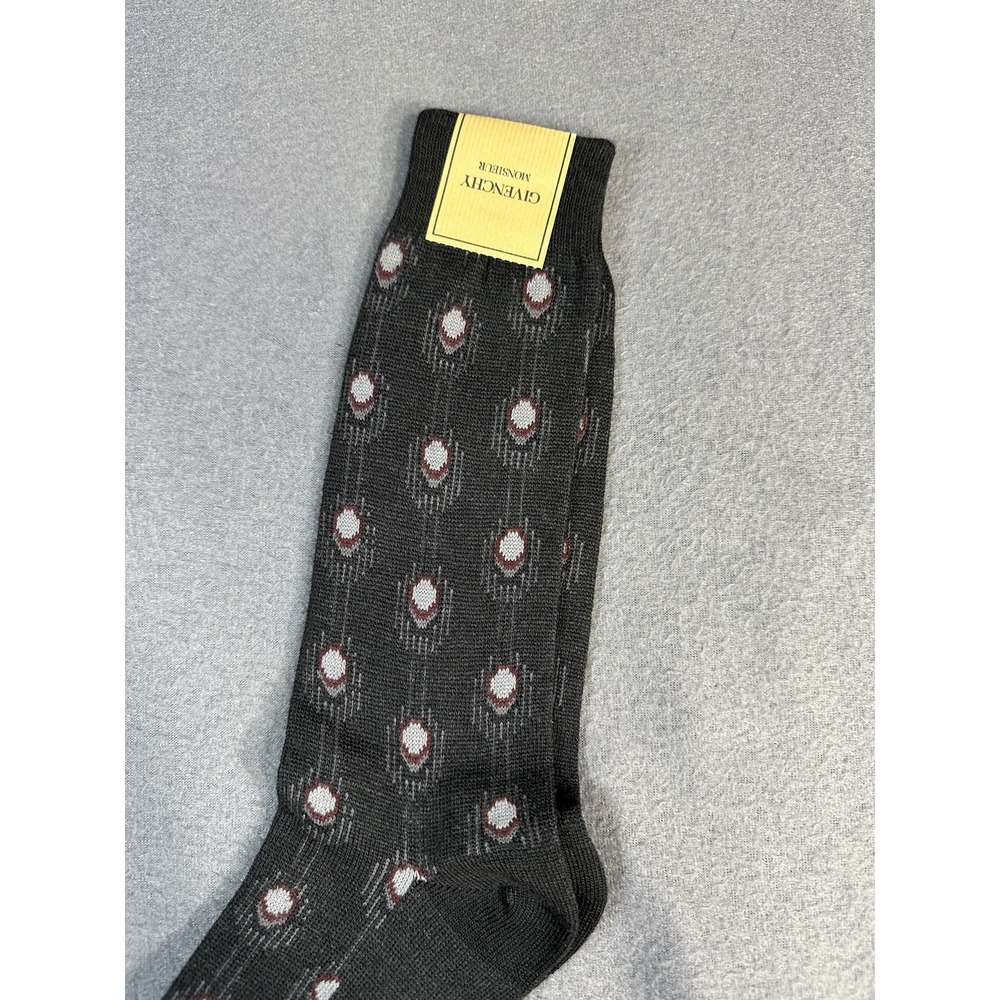 Givenchy Monsieur Socks Mens Size 10-13 Pattern Dress Business Acrylic Nylon - Picture 5 of 6